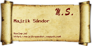 Majzik Sándor névjegykártya